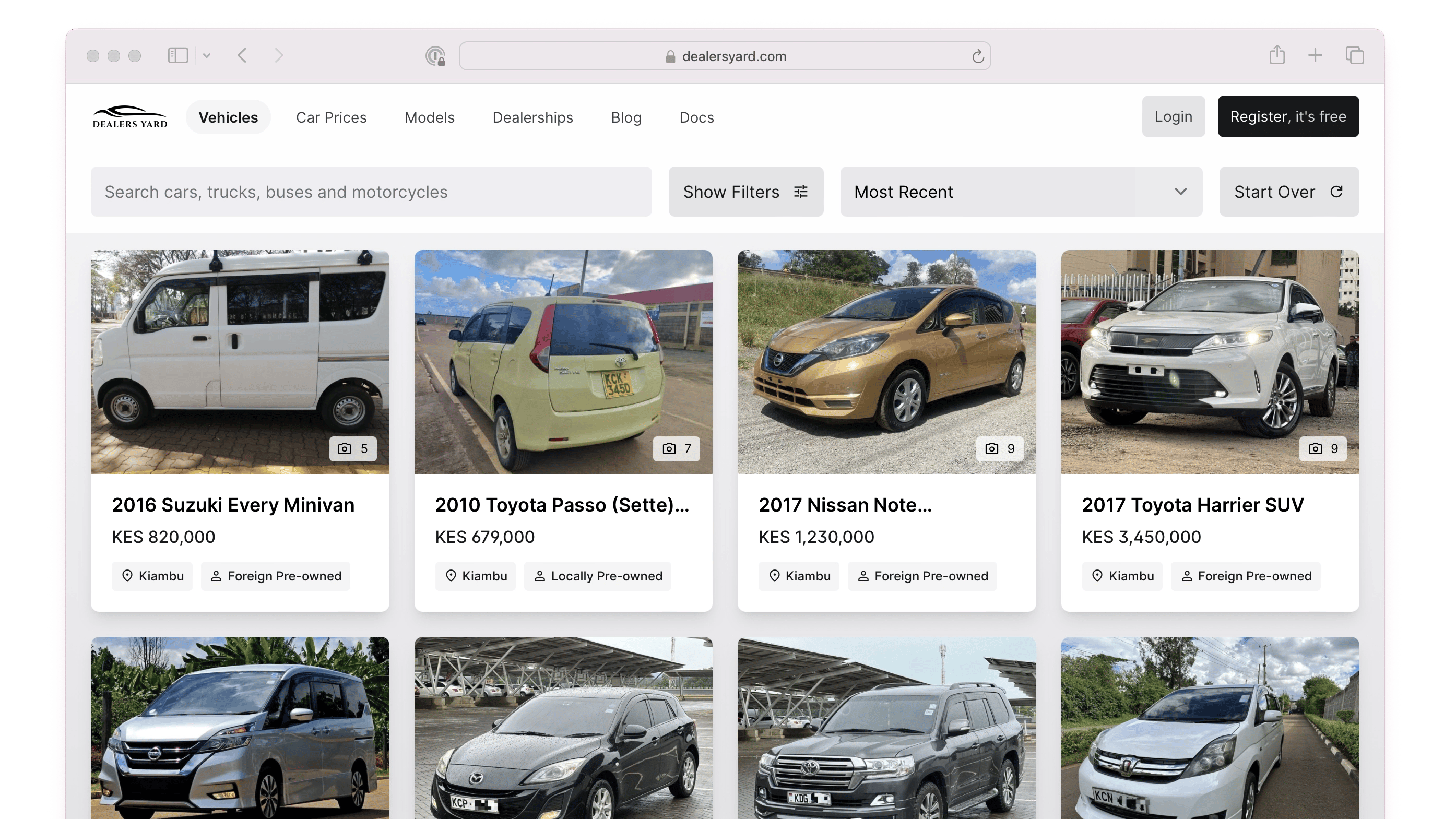 Dealers Yard Car Marketplace Screenshot