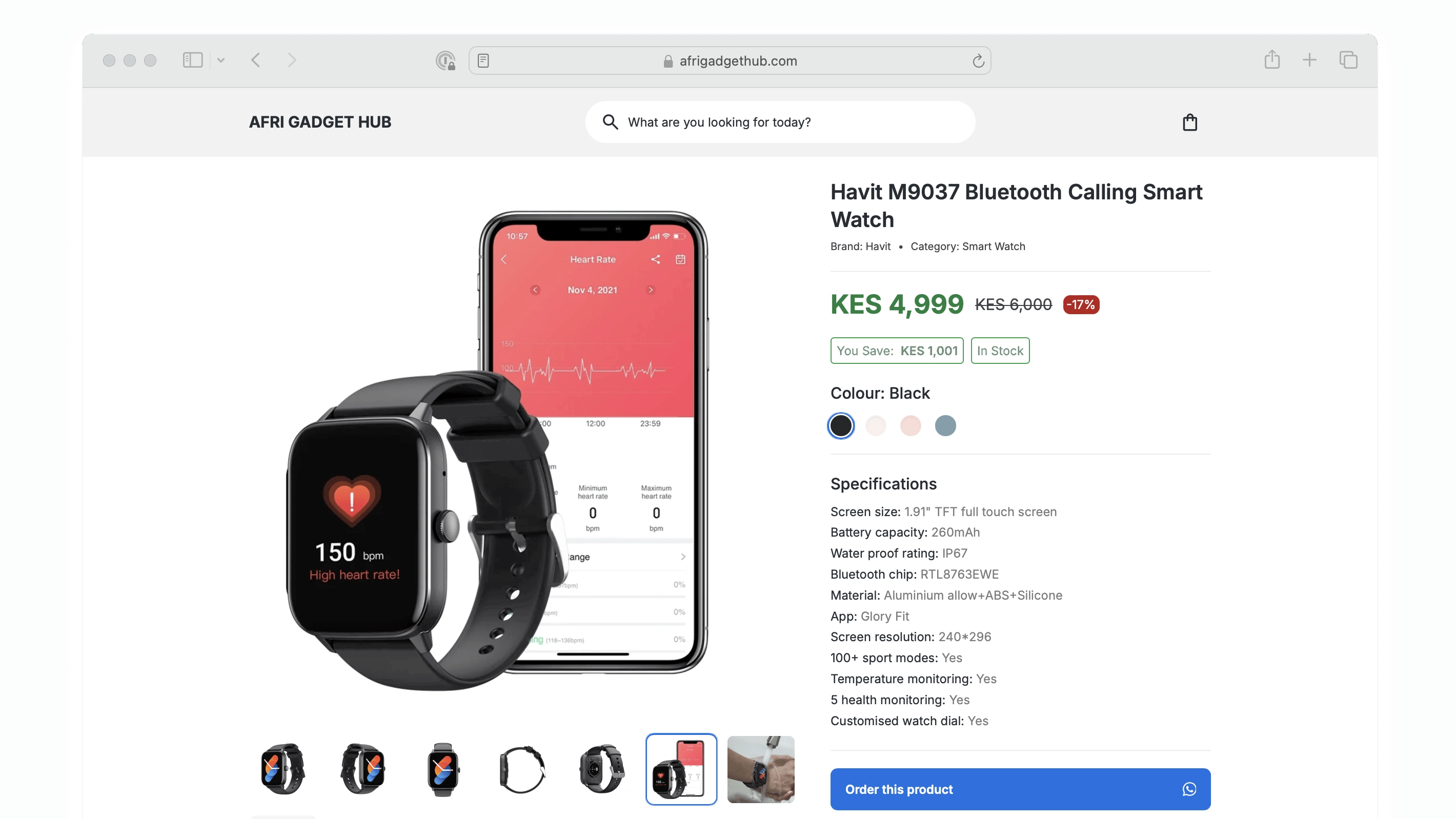 Afri Gadget Hub e-Commerce Screenshot