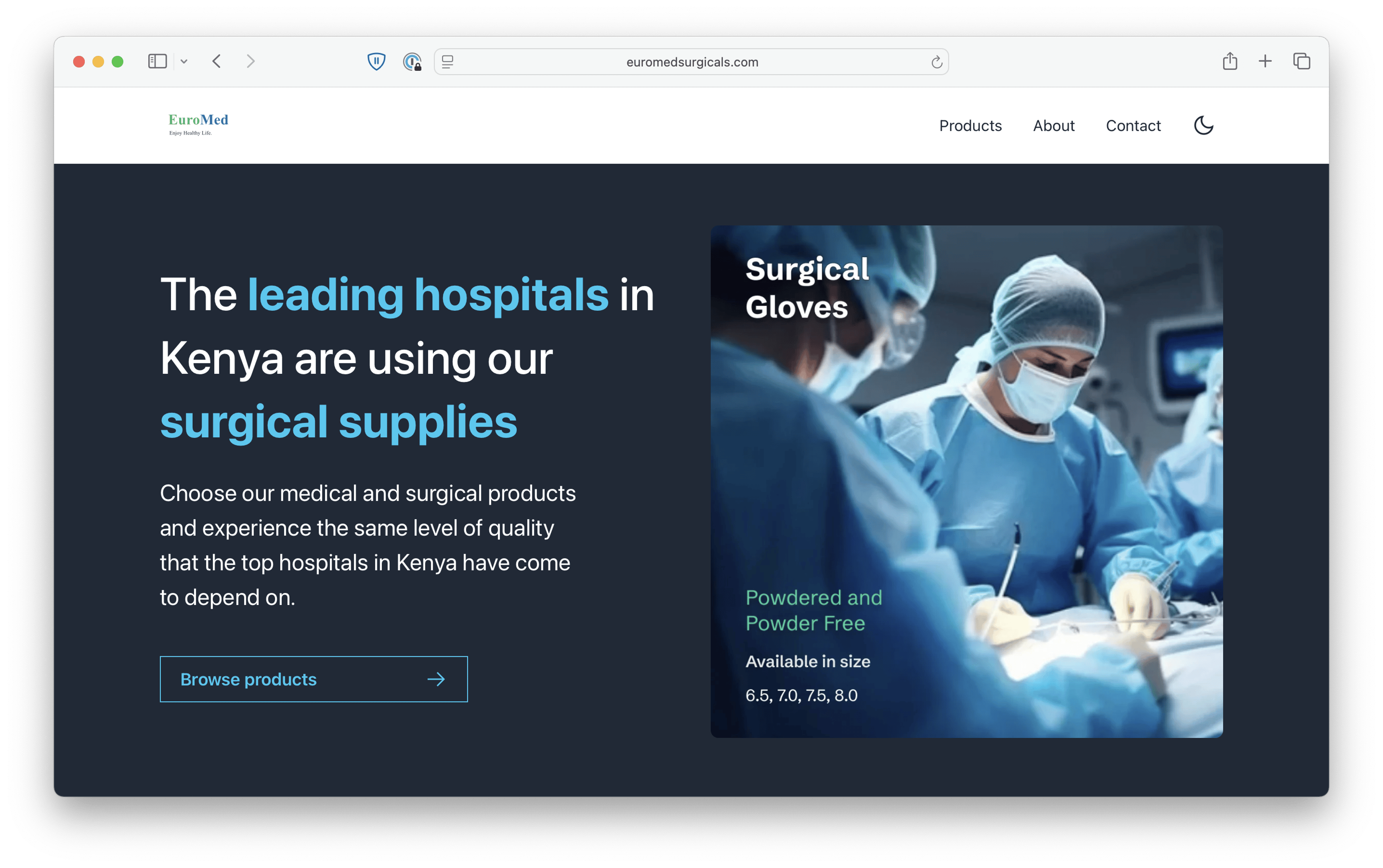 Euromed Surgical Website image
