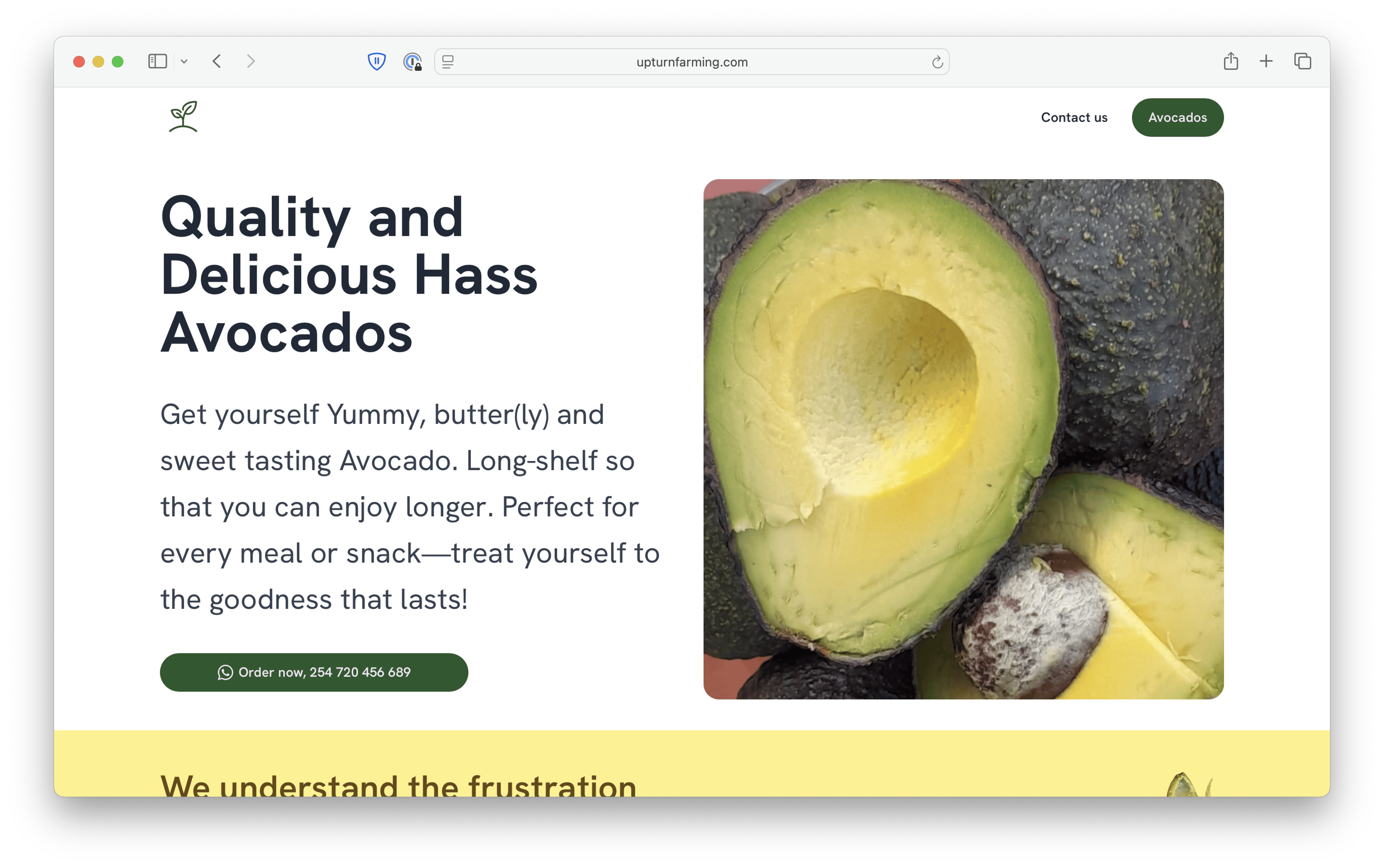 Upturn Farming Website image
